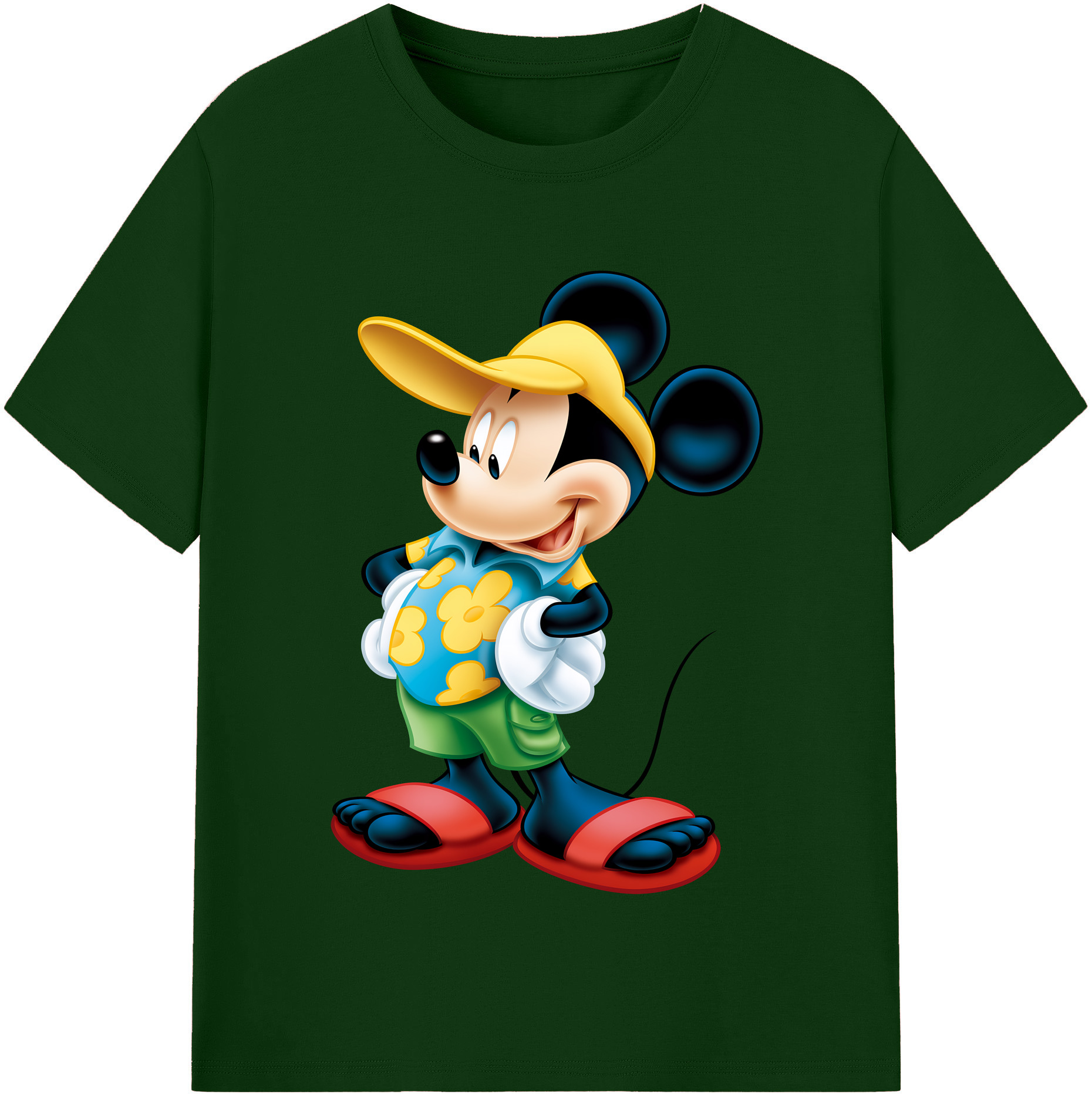 （画像用） ミッキーマウス Mickey Mouse 綿100％半袖Tシャツ（フロントプリント）